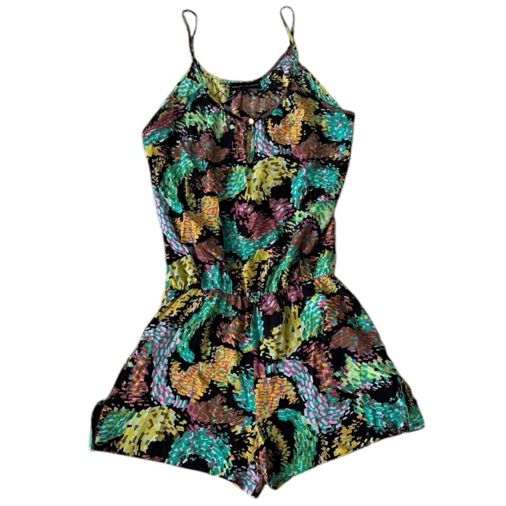 Revolve Karina Grimaldi Romper Size‎ S M Geometric Black Shorts Tank Top Beach